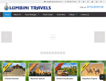 Tablet Screenshot of lumbinitravels.com